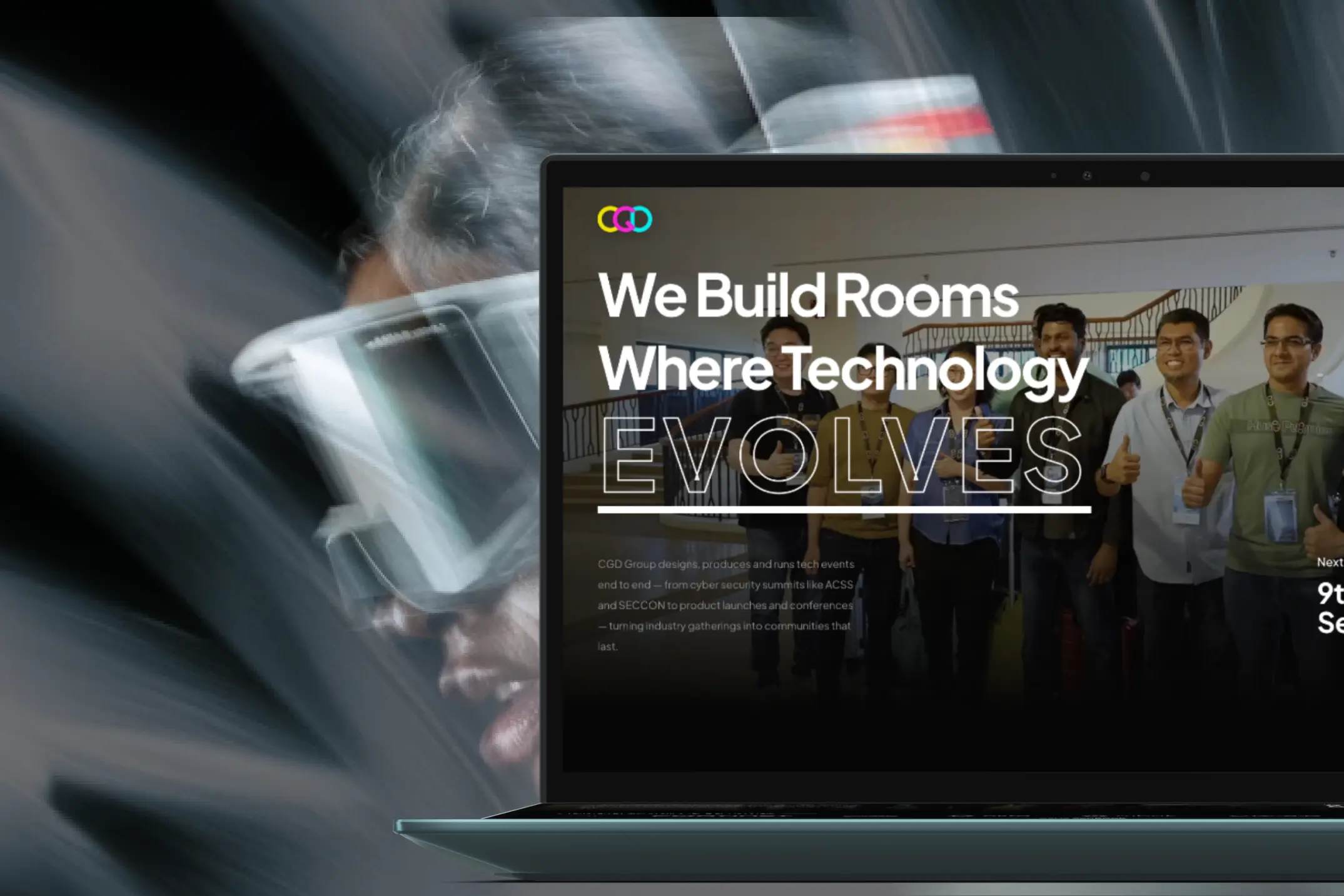 CGD Group — corporate website on a laptop